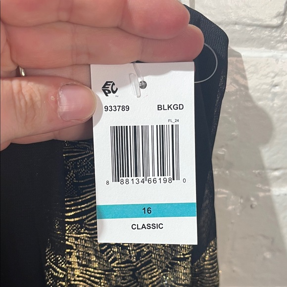 MSK Elegant Black and Gold Maxi Dress NWT - Picture 3 of 9